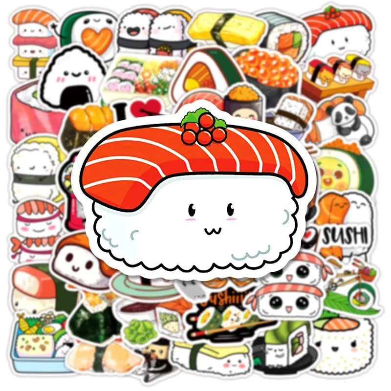 Cute Cartoon Sushi PVC Stickers
