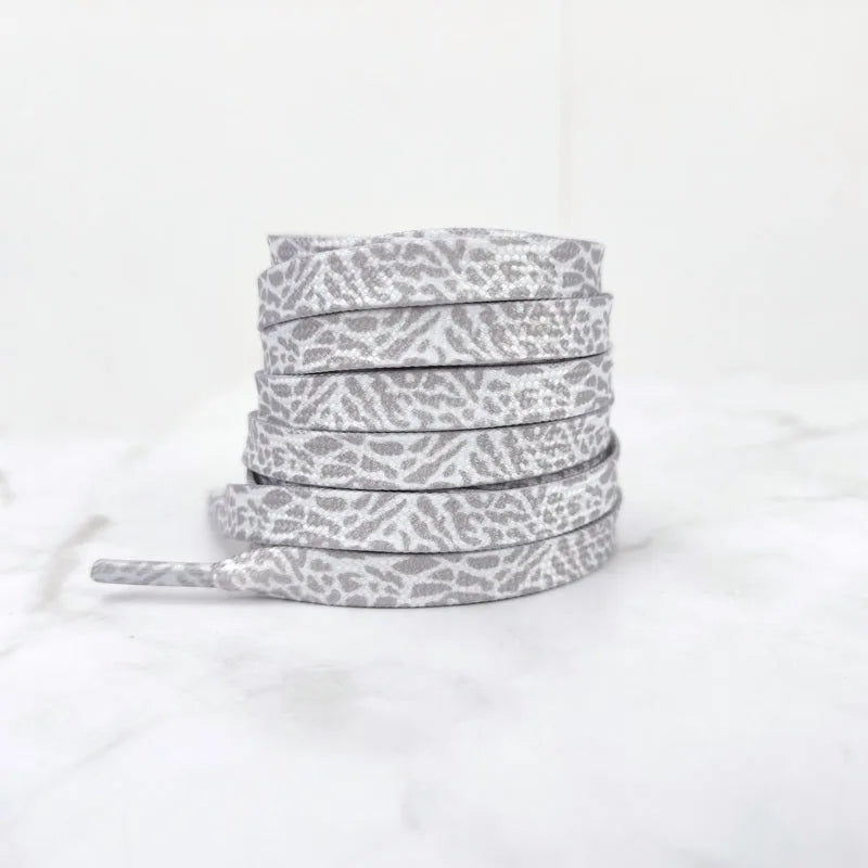 Burst Crack Texture Shoelaces - Leopard Print