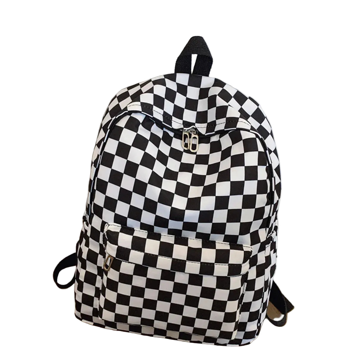 Checkerboard Laptop Backpack for Women - Print Crossbody Set Multi Pocket Adjustable Straps Campus Commute Essentials