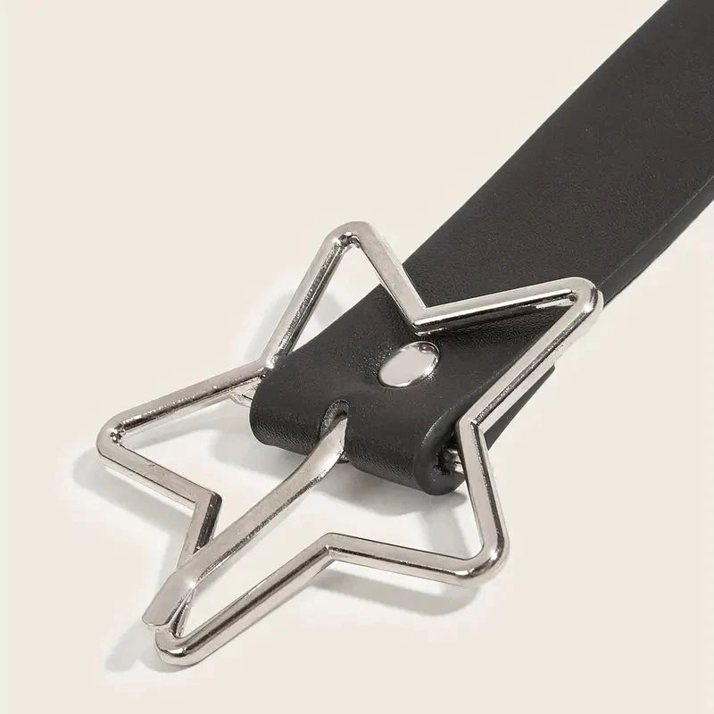 Y2K Punk Star Rivet Goth Belt - Leather