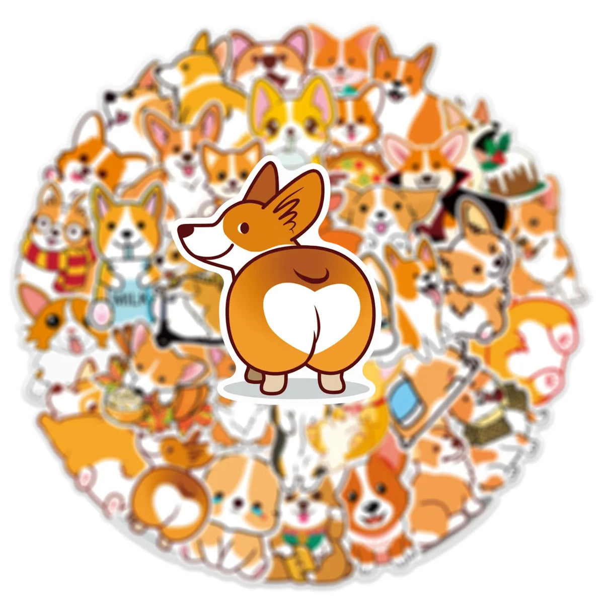 10/25/50pcs Cute Corgi Dog Meme Graffiti Stickers