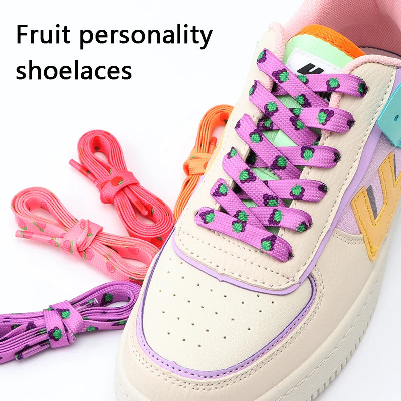 Fruit Shoelaces Floral Print - Fun Flat Laces for Sneakers