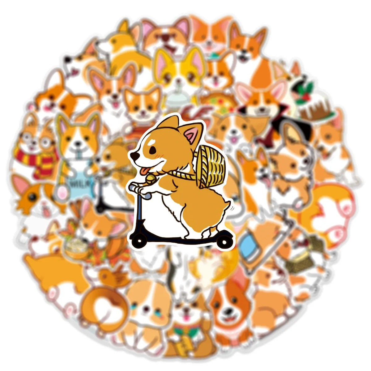 10/25/50pcs Cute Corgi Dog Meme Graffiti Stickers