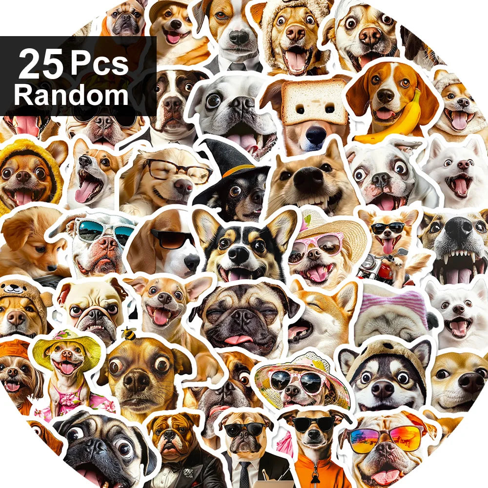 10/50/500pcs Funny Dog Stickers Cartoon Cute Decals