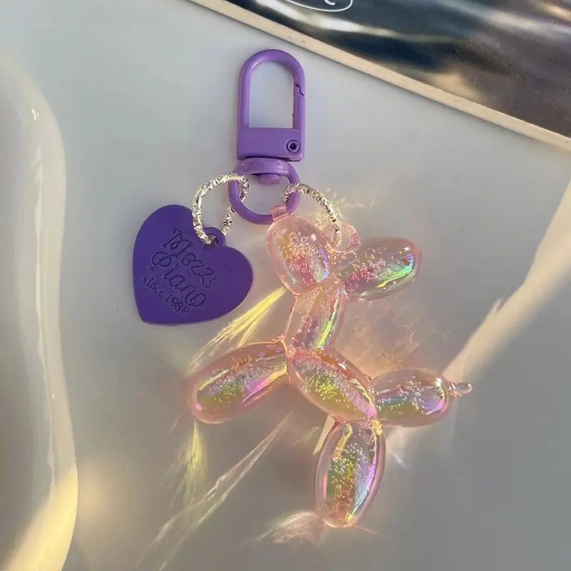 Balloon Animal Dog Keychain