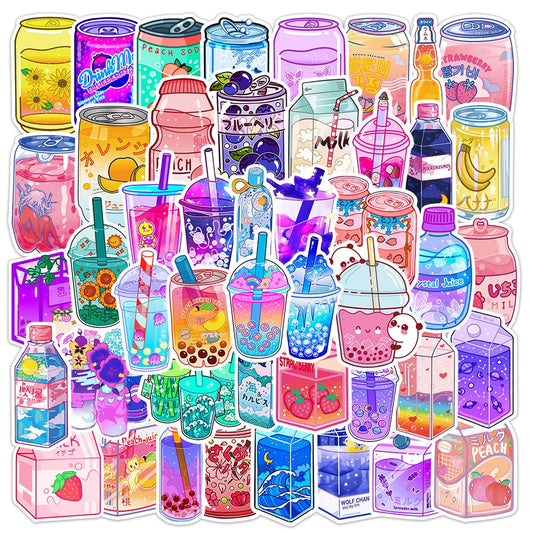 10/30/50PCS Cute Aesthetic Drink Stickers