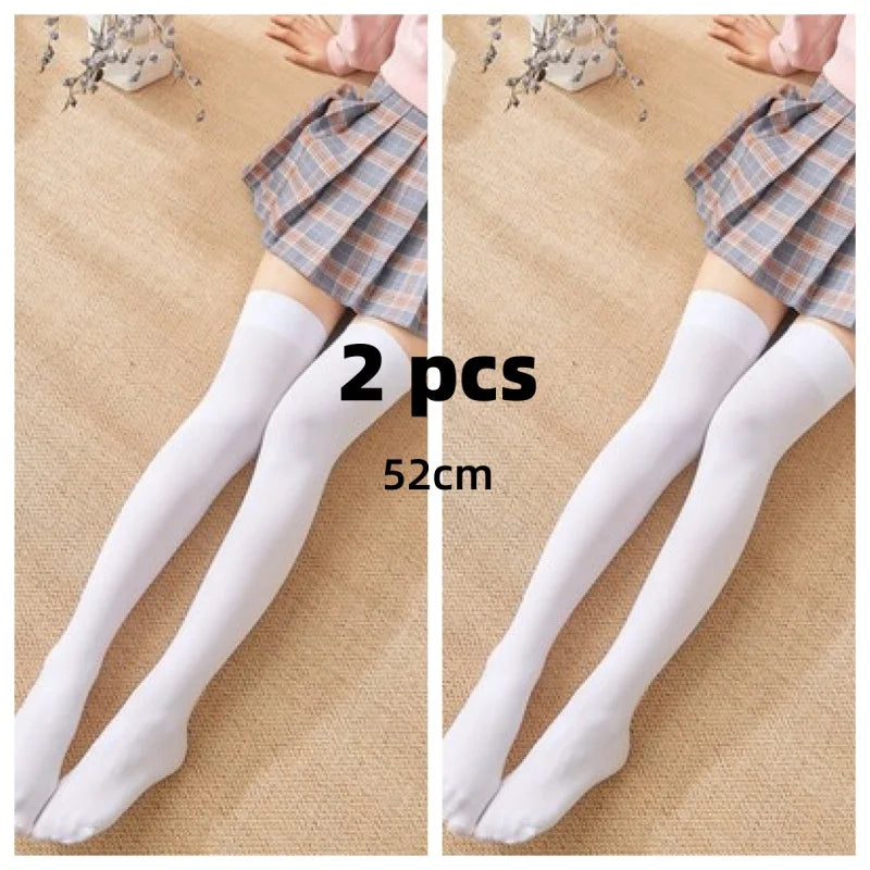 Solid Color Lolita Long Stockings