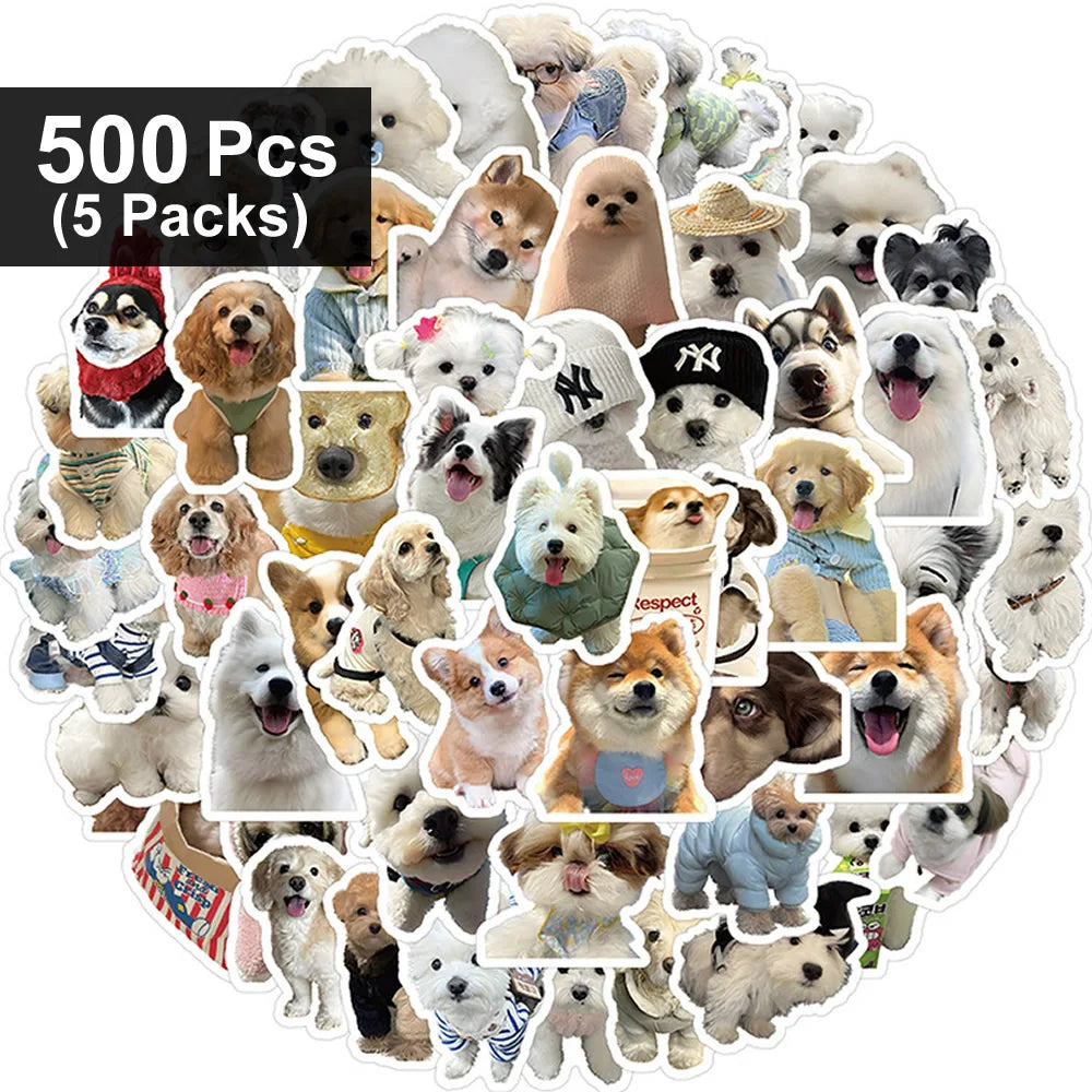 10/100 Funny Fashion Dog Stickers Cartoon Cute Decals