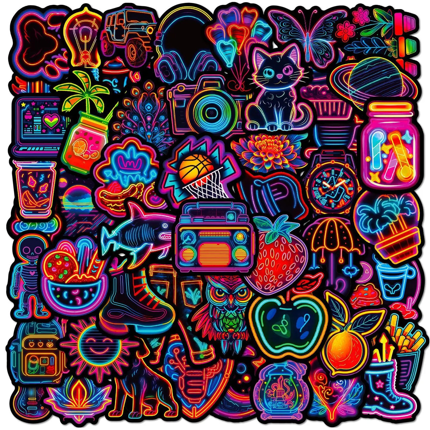 Fresh Neon PVC Stickers for Kids