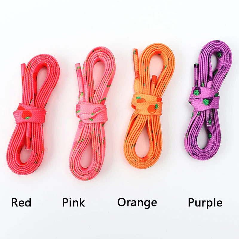 Fruit Shoelaces Floral Print - Fun Flat Laces for Sneakers