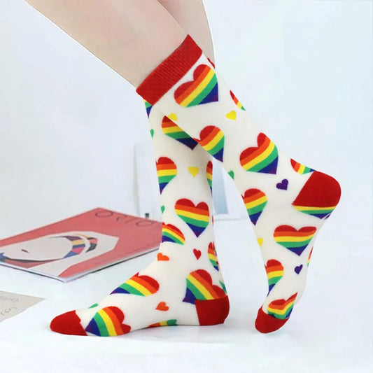 Harajuku Bright Colorful Women Socks - 1 Pair Cotton