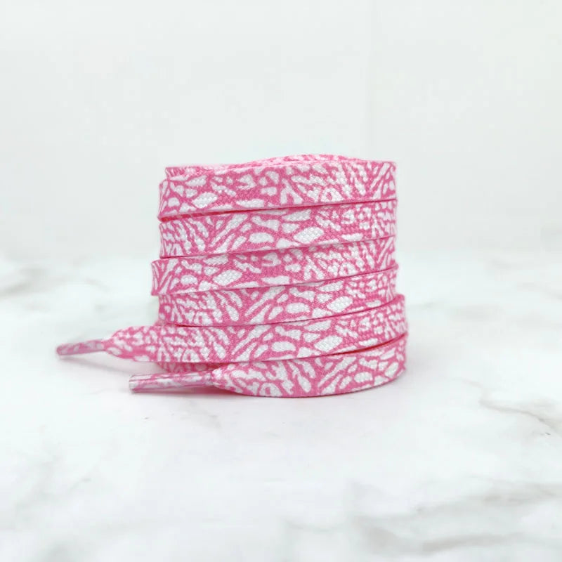 Burst Crack Texture Shoelaces - Leopard Print