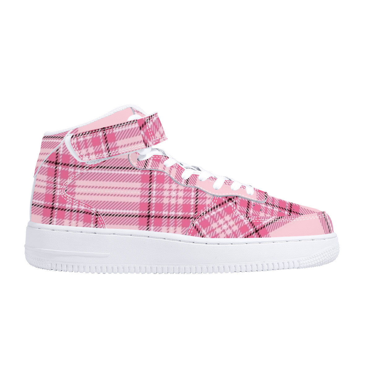 Pink Plaid Harajuku High Top Unisex Sneaker