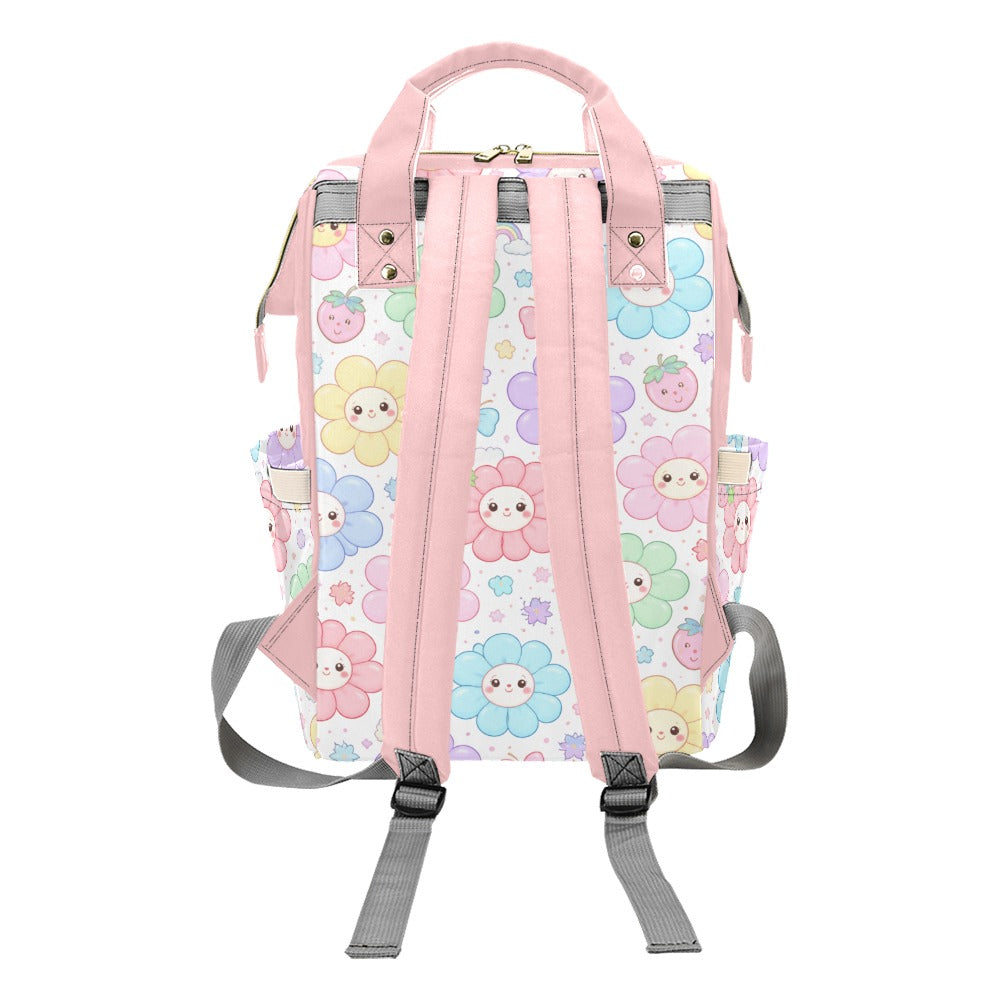 Pastel Harajuku Floral Pattern Multi-Function Backpack