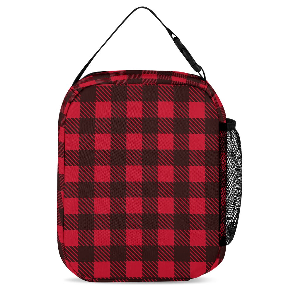 Red Black Lumberjack Three Piece Backpack Bag Set Combination