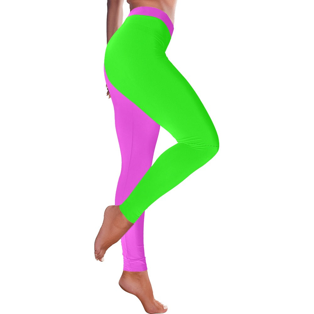 Two-Tone Highlighter Women's All-Over Low Rise Leggings