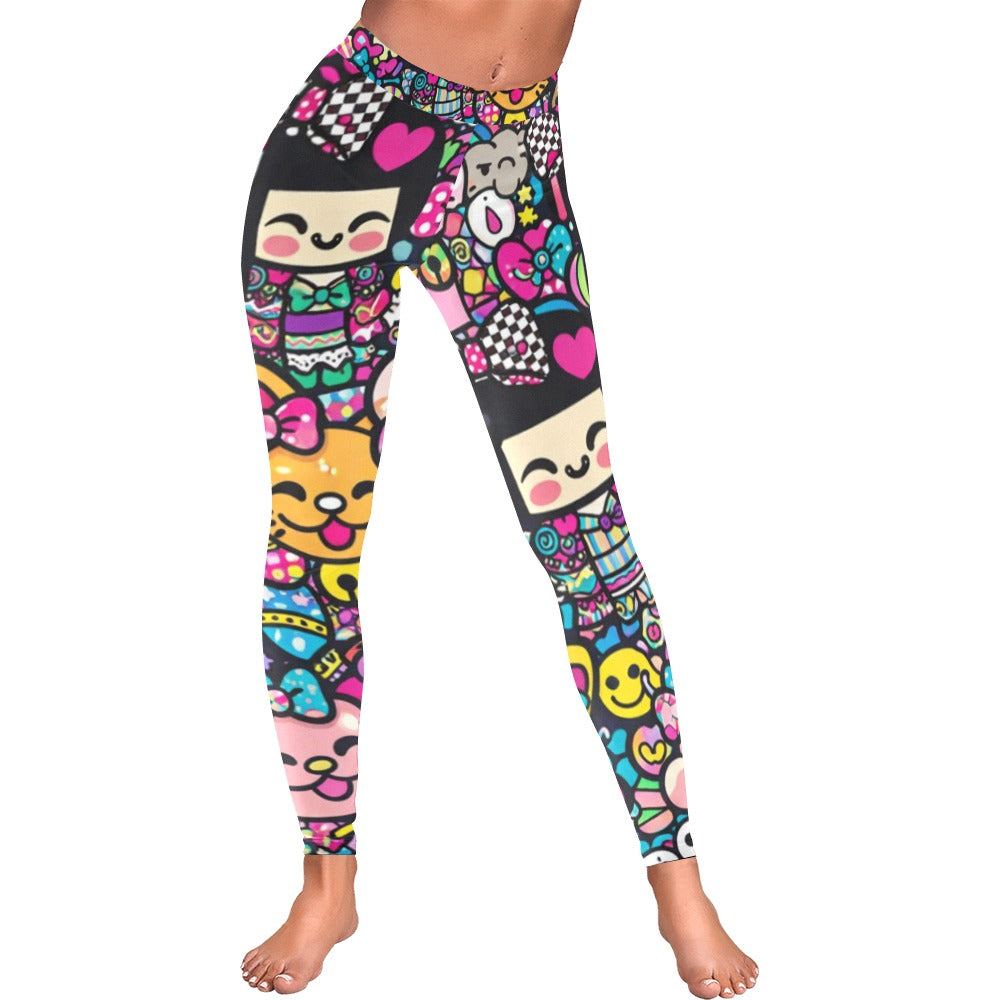 Harajuku Pop Parade Women's All-Over Low Rise Leggings