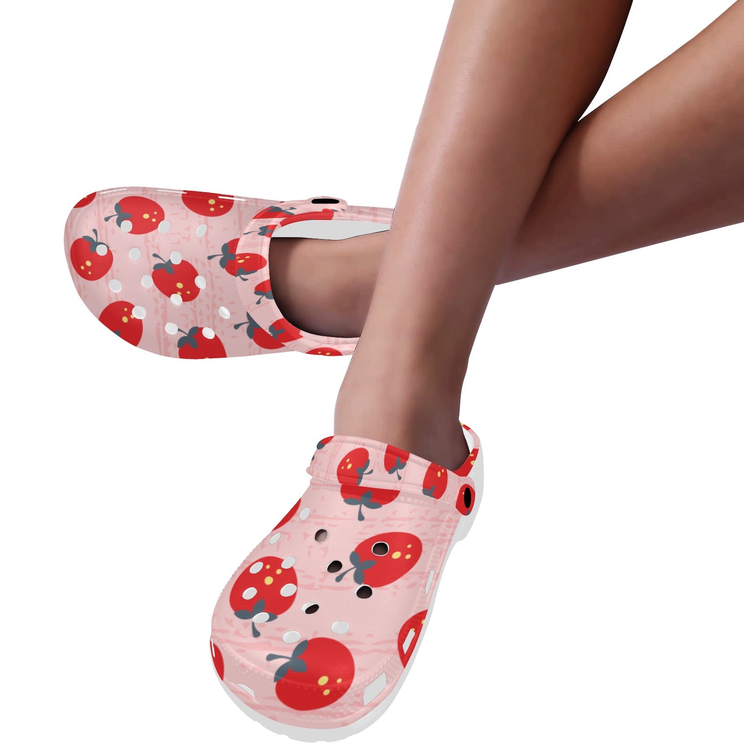 Pink Fruit Pattern Print Adults Clogs