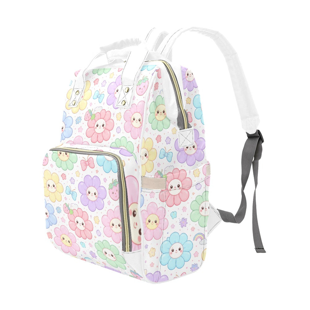 Pastel Harajuku Floral Pattern Multi-Function Backpack