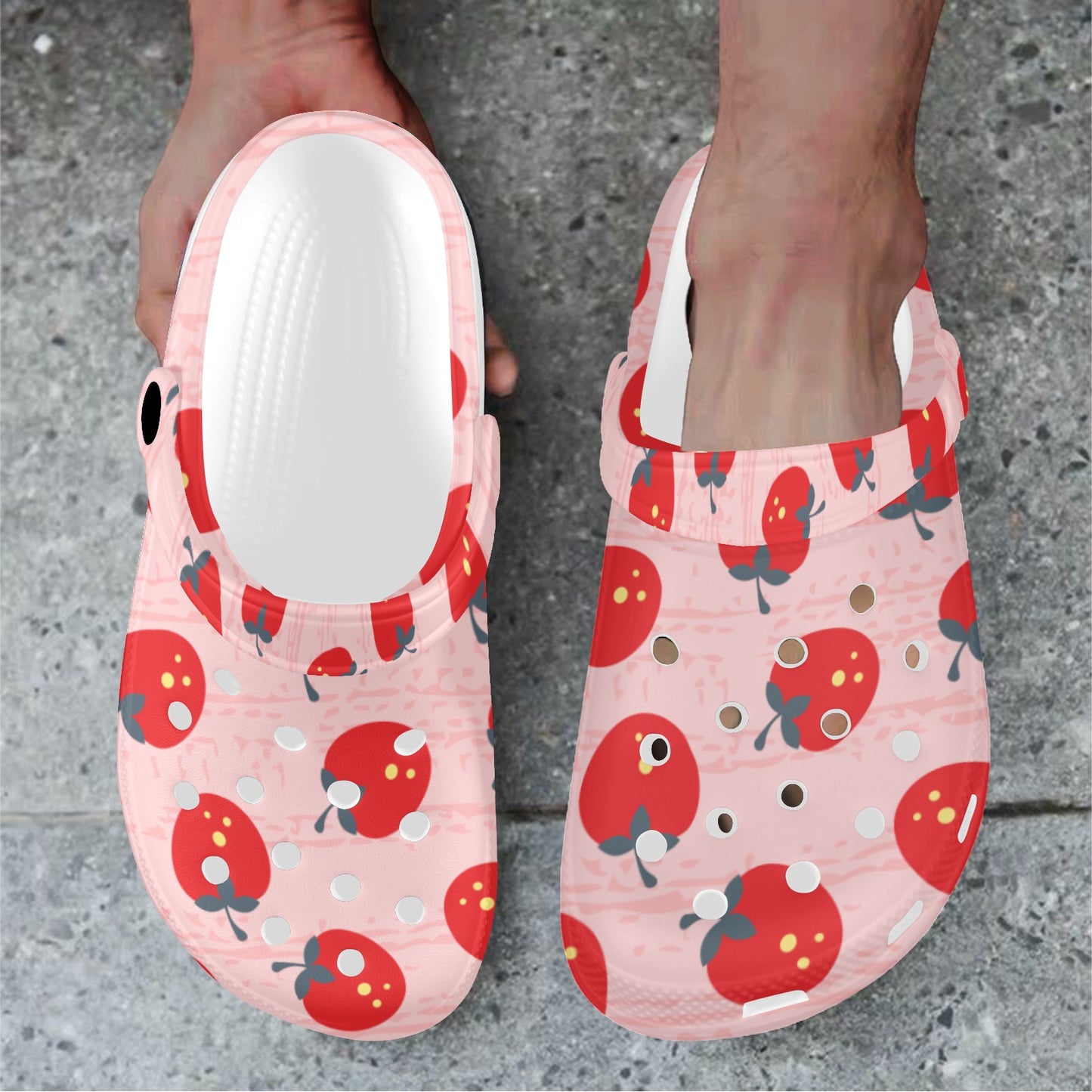 Pink Fruit Pattern Print Adults Clogs