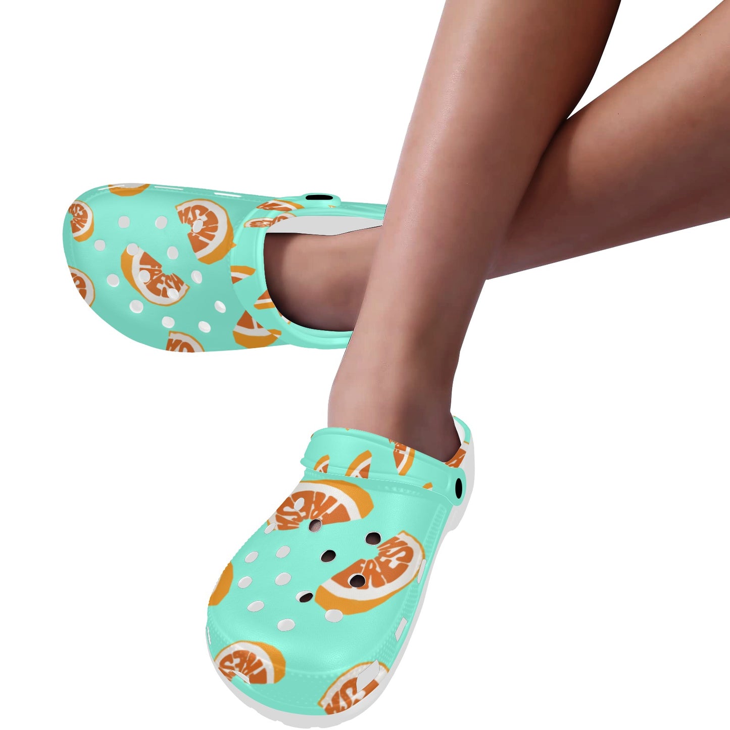 Grapefruit Pattern Print Adults Clogs