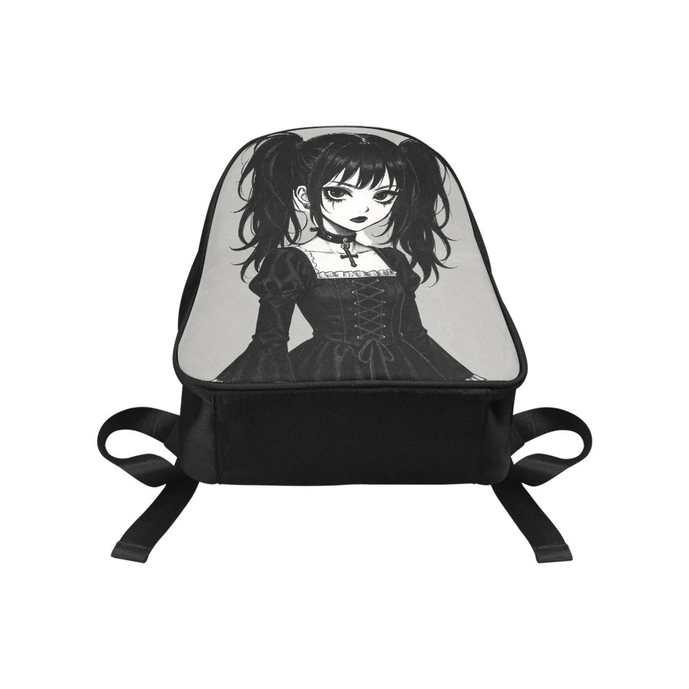Emo Goth Harajuku Girl Canvas Backpack