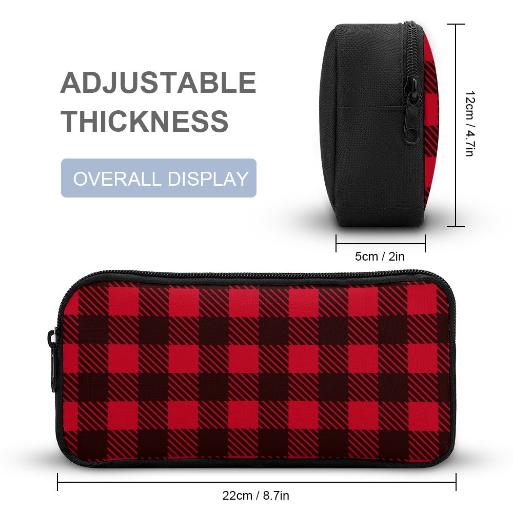 Red Black Lumberjack Three Piece Backpack Bag Set Combination