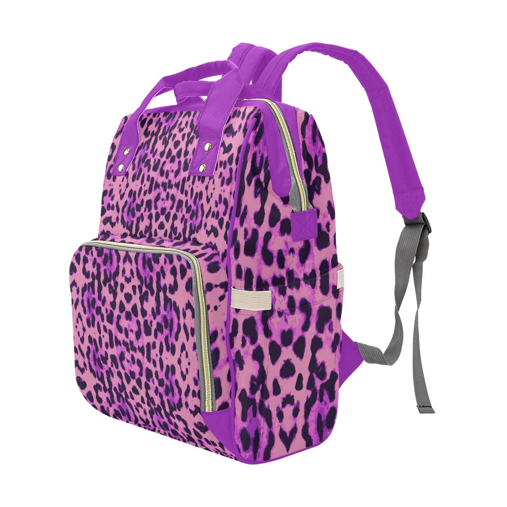 Purple Leopard Multi-Function Backpack