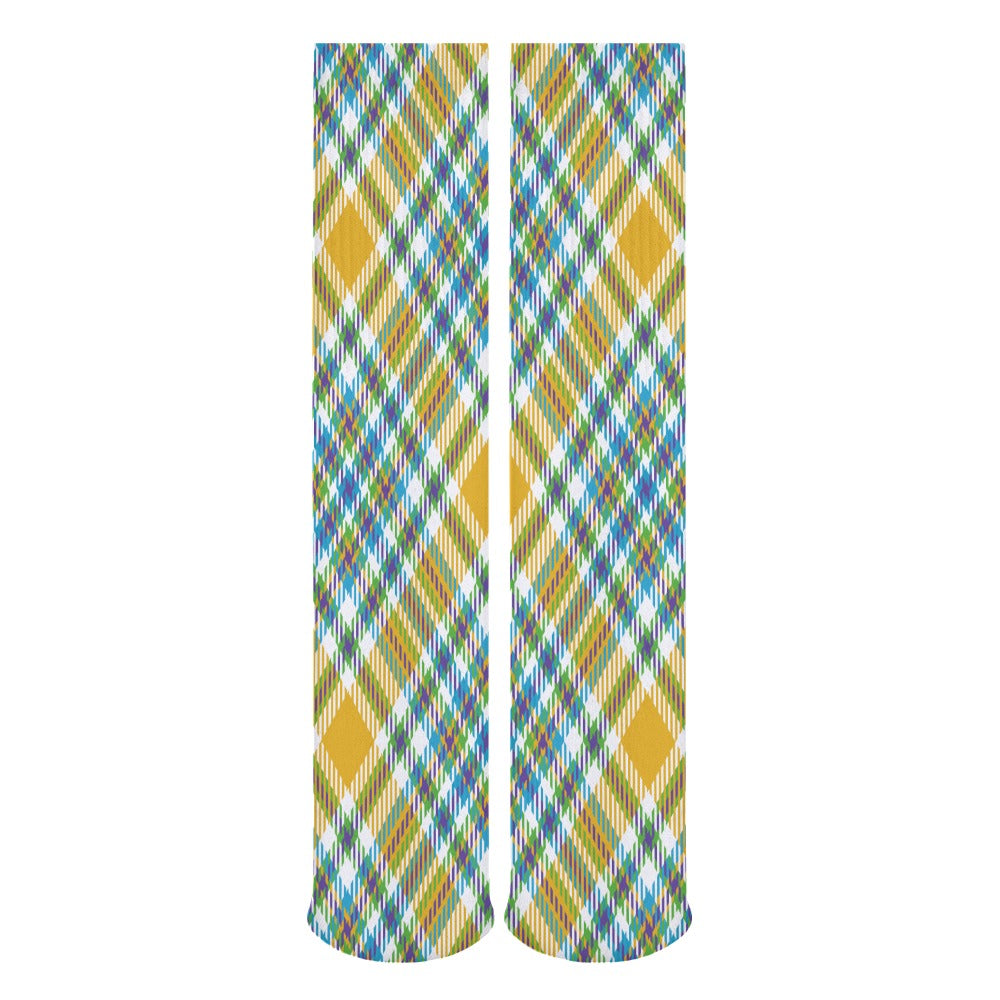 Yellow Plaid Breathable Socks