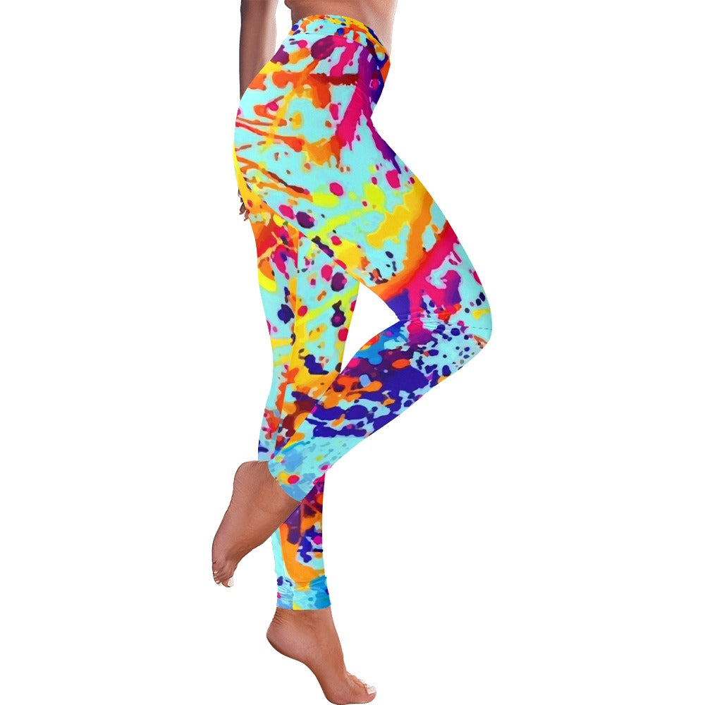 Harajuku Paint Splatter Women's All-Over Low Rise Leggings