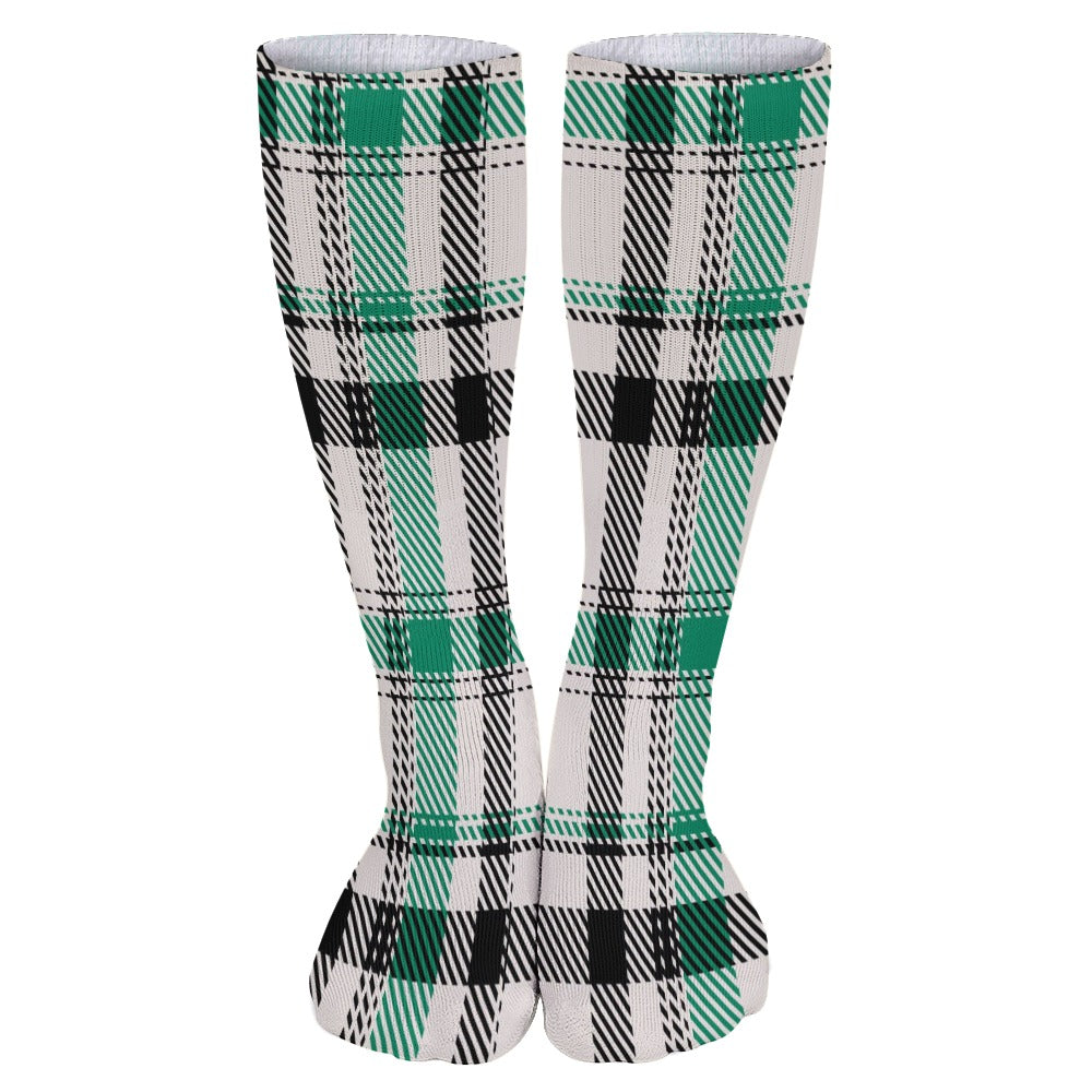 Green Plaid Breathable Socks