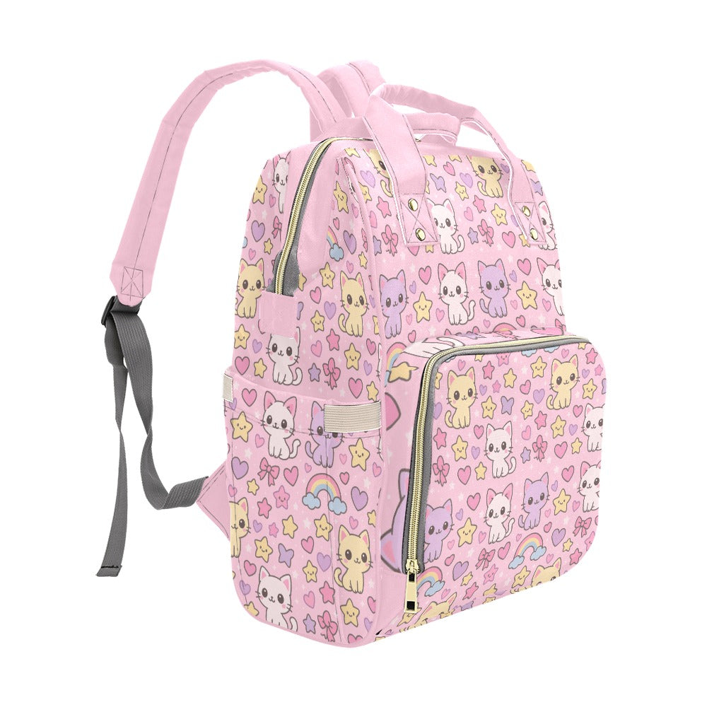 Cartoon Cat Rainbow Harajuku Kawaii Multi-Function Backpack