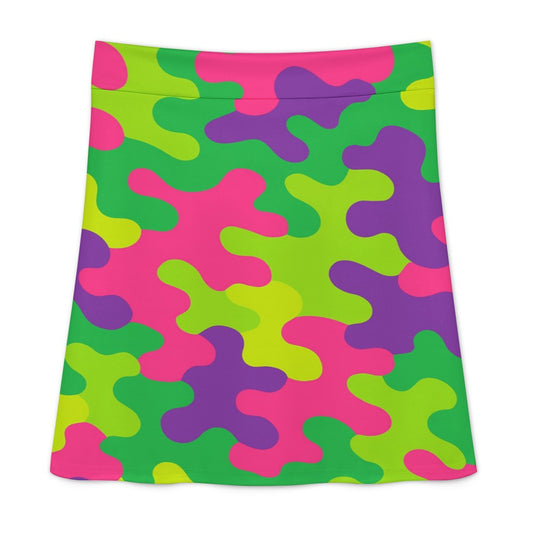 Harajuku Rainbow Camo Zipper Skirt