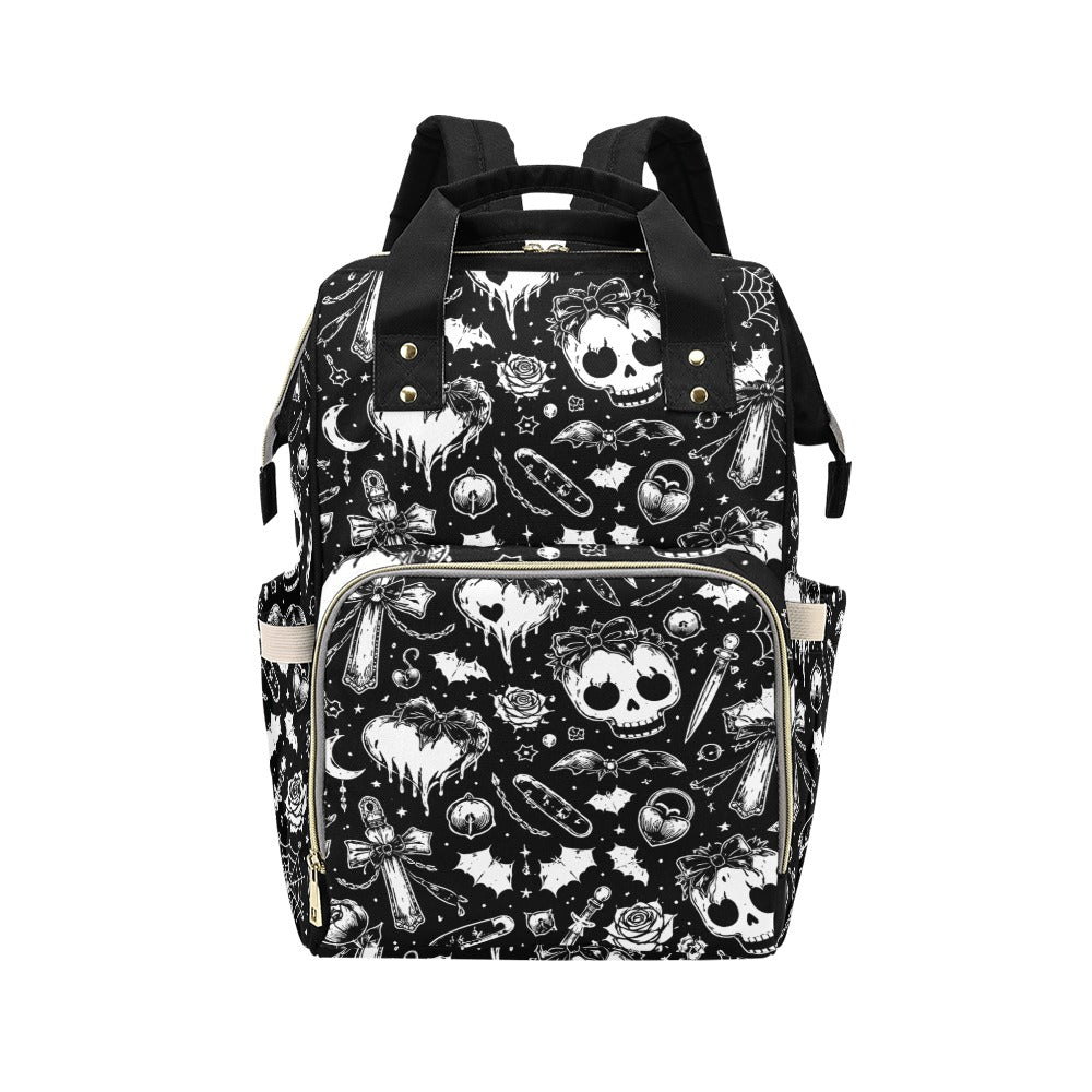 Skulls Goth Pattern Multi-Function Backpack