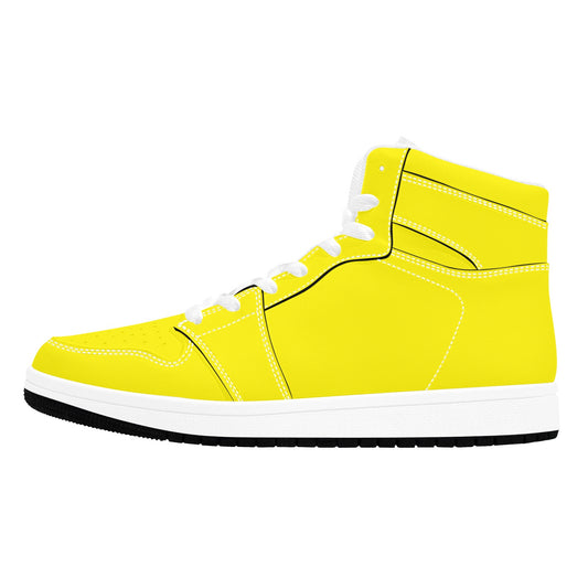 Highlighter Yellow Men's High Top Sneakers