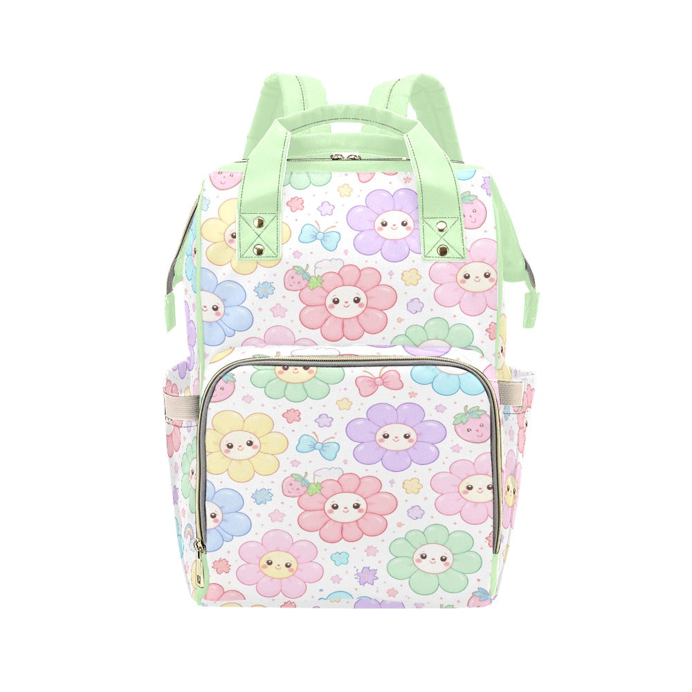 Pastel Harajuku Floral Pattern Multi-Function Backpack