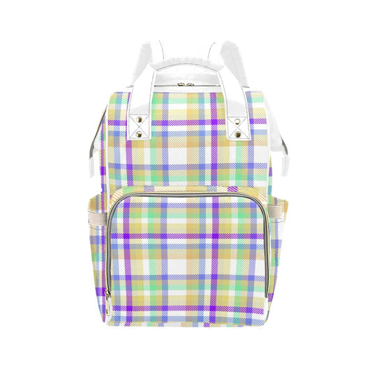 Pastel Plaid Multi-Function Backpack