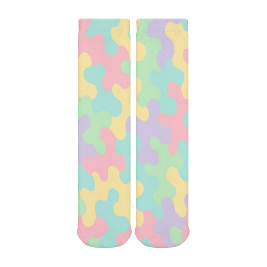Harajuku Pastel Rainbow Camo Thick Stockings