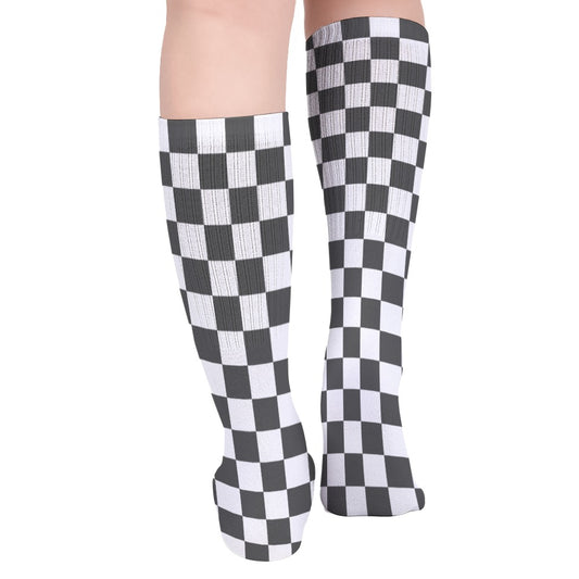 Black and White Checkered Breathable Socks