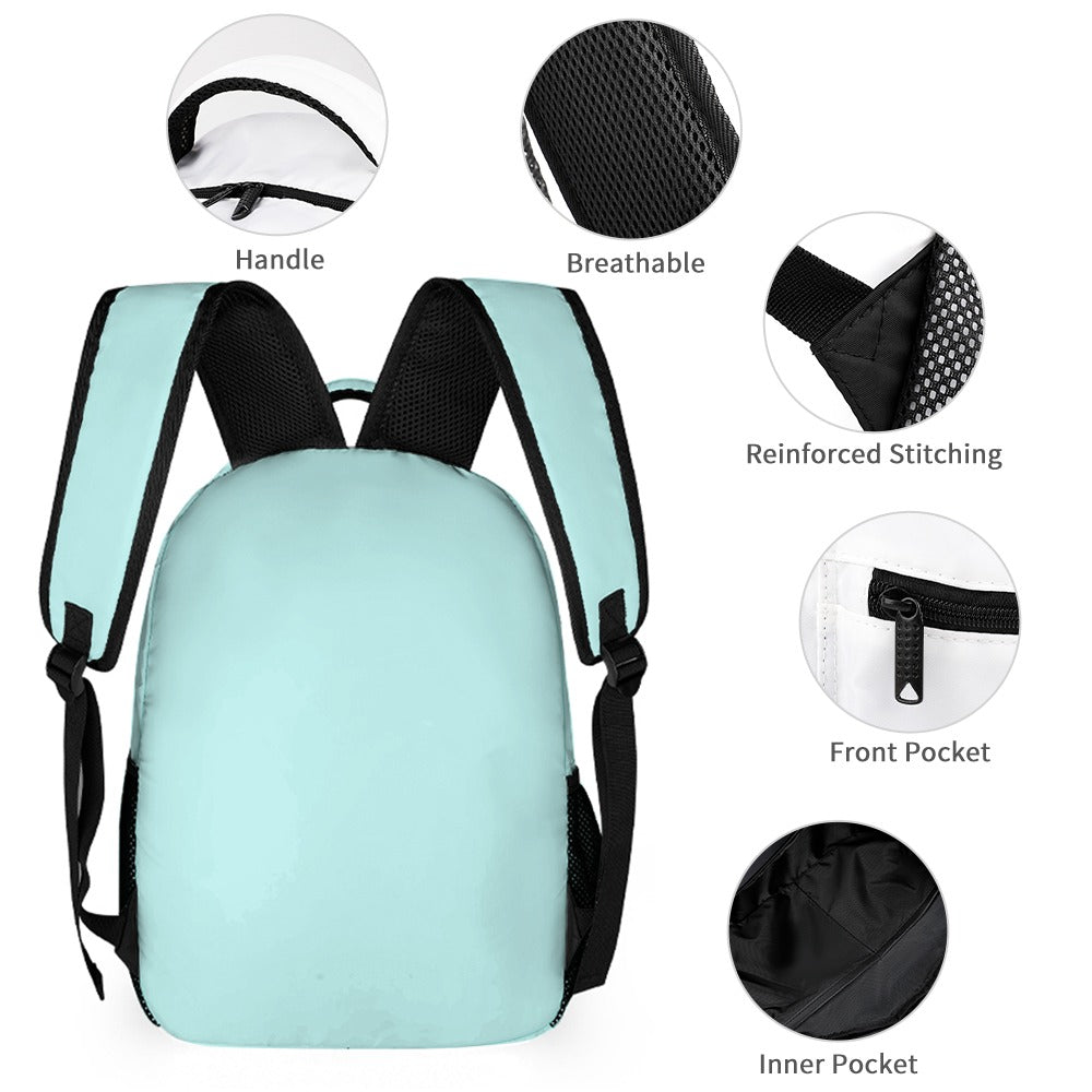 Light Blue Three-Piece Backpack Bag Set Combination