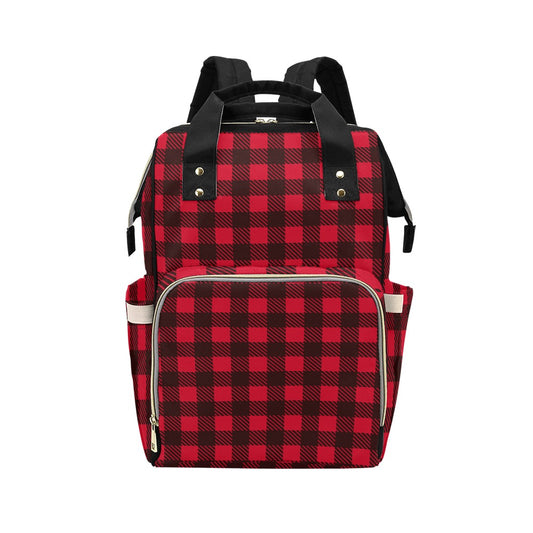 Red/Black Checkerboard Lumberjack Multi-Function Backpack