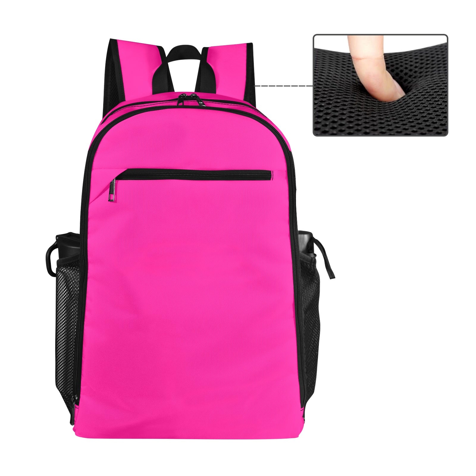 Hot Pink All Over Print Leisure Sports Backpack