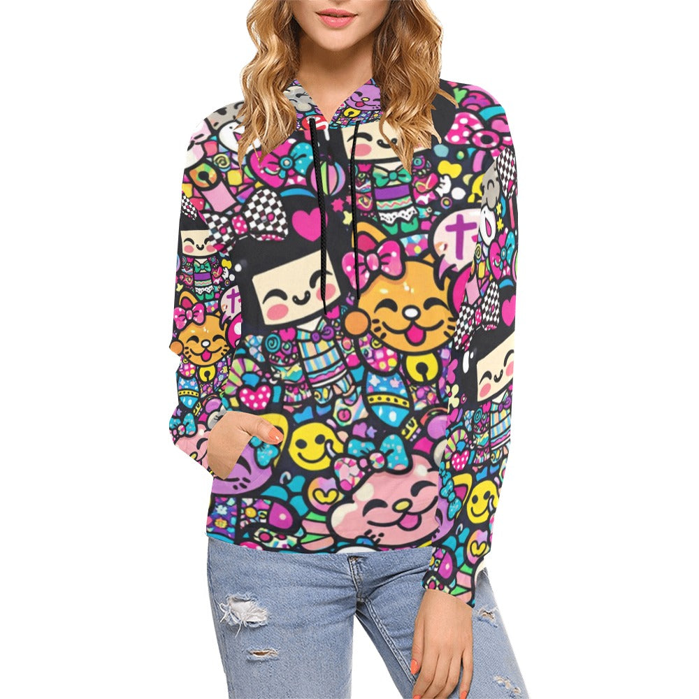 Harajuku Pop Parade Women's All Over Print Hoodie
