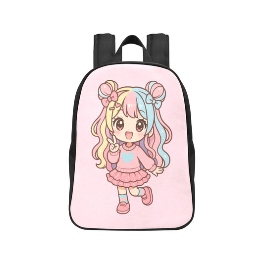 Kawaii Minimalist Harajuku Girl Canvas Backpack