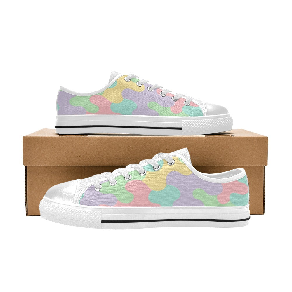 Harajuku Pastel Rainbow Camo Canvas Women's Shoes