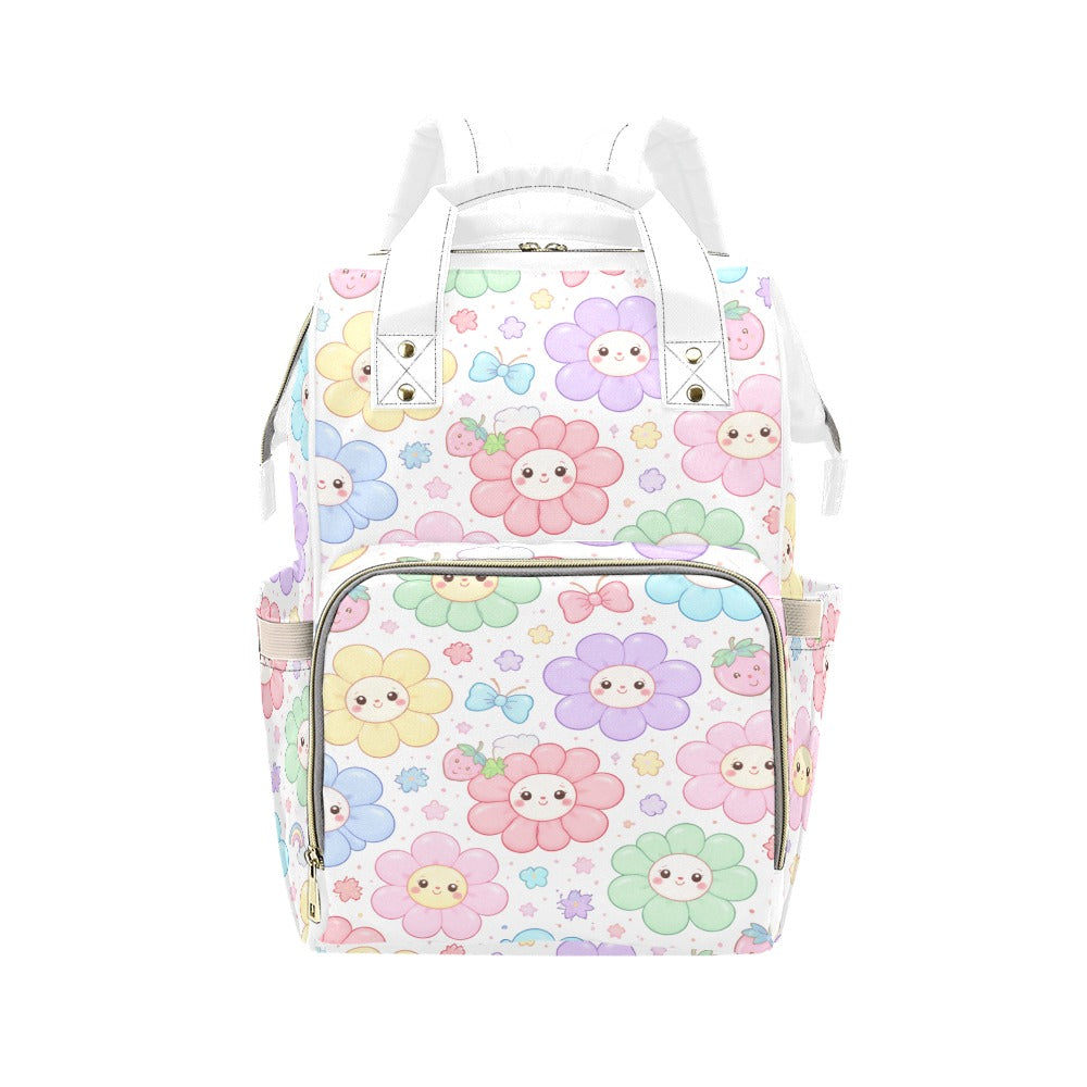Pastel Harajuku Floral Pattern Multi-Function Backpack