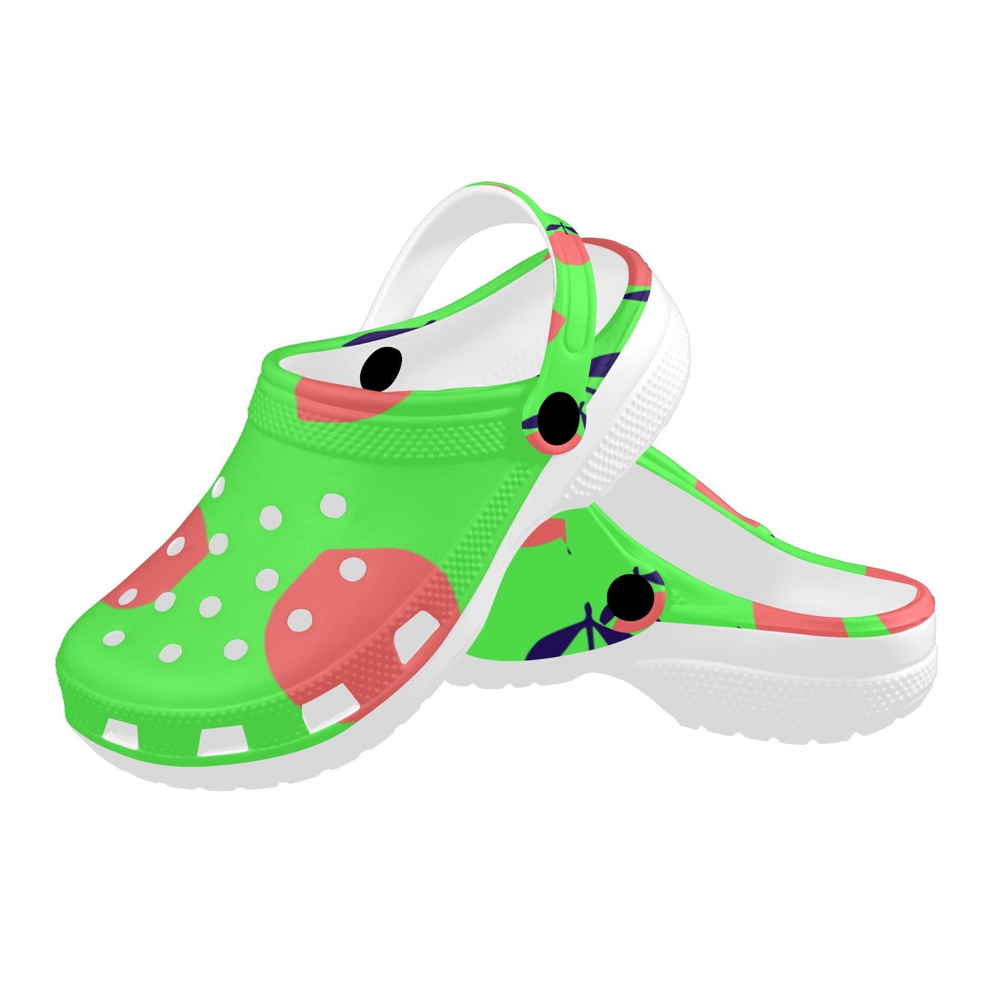 Lime Green Fruit Print Adults Clogs