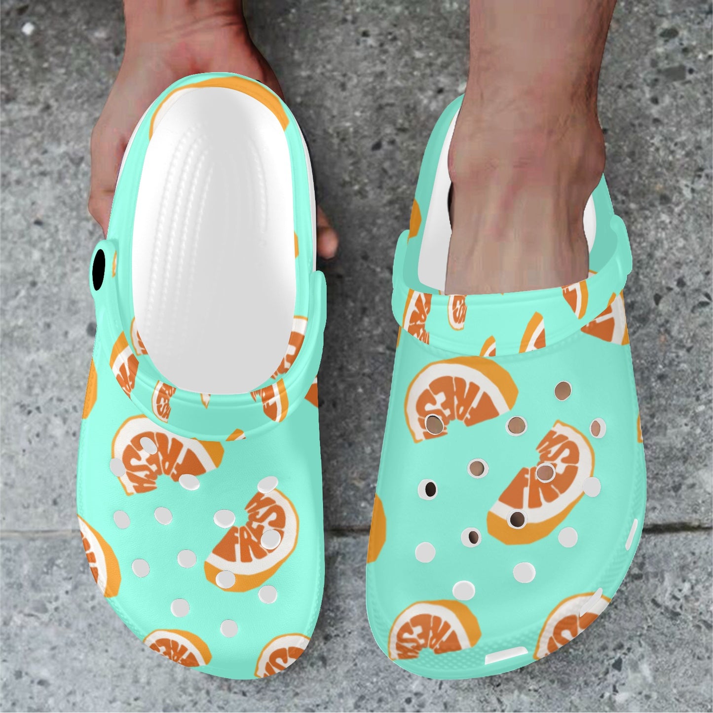 Grapefruit Pattern Print Adults Clogs