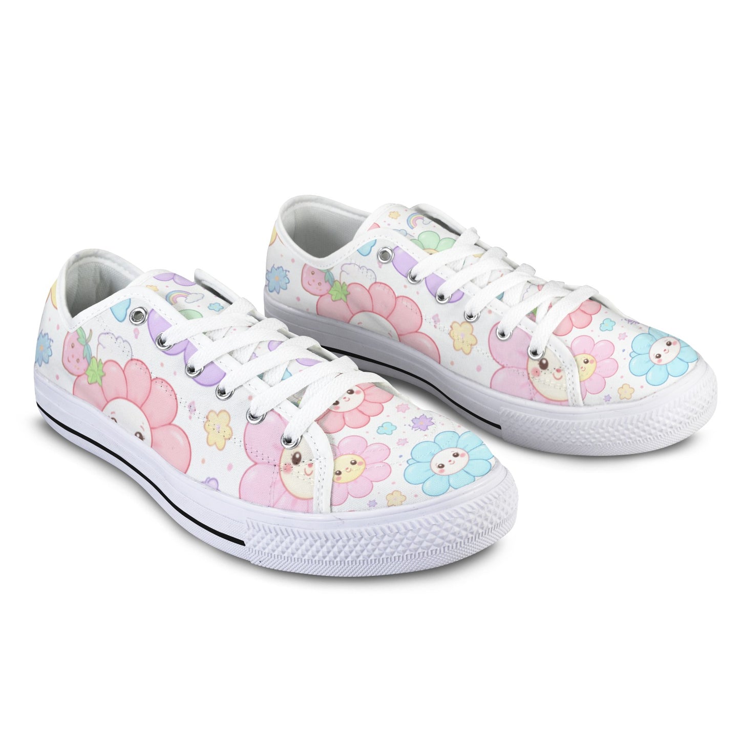 Pastel Harajuku Floral Pattern Seattle Low Top Women's Shoes