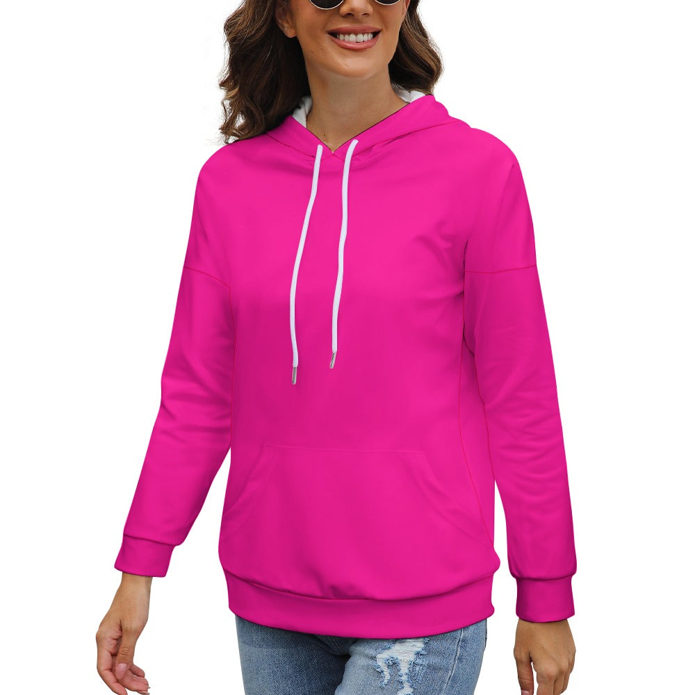 Highlighter Hot Pink Dropped Sleeve Hoodie